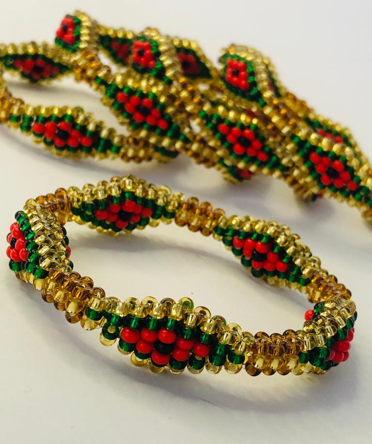 -Ilde Mazo elastico Oshun Ibú Kolé, Brazalete religioso-