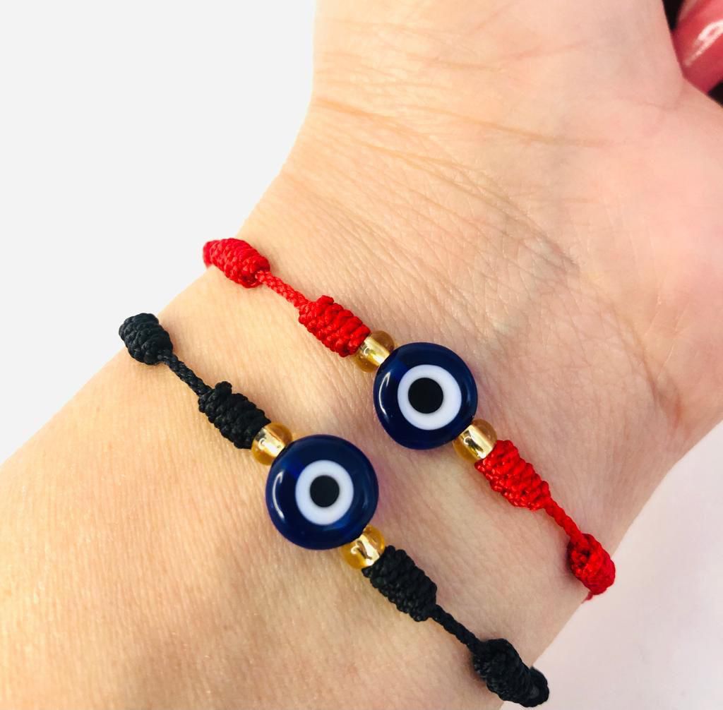 Pulsera ojo turco vidrio c/nudos franciscano terlenca