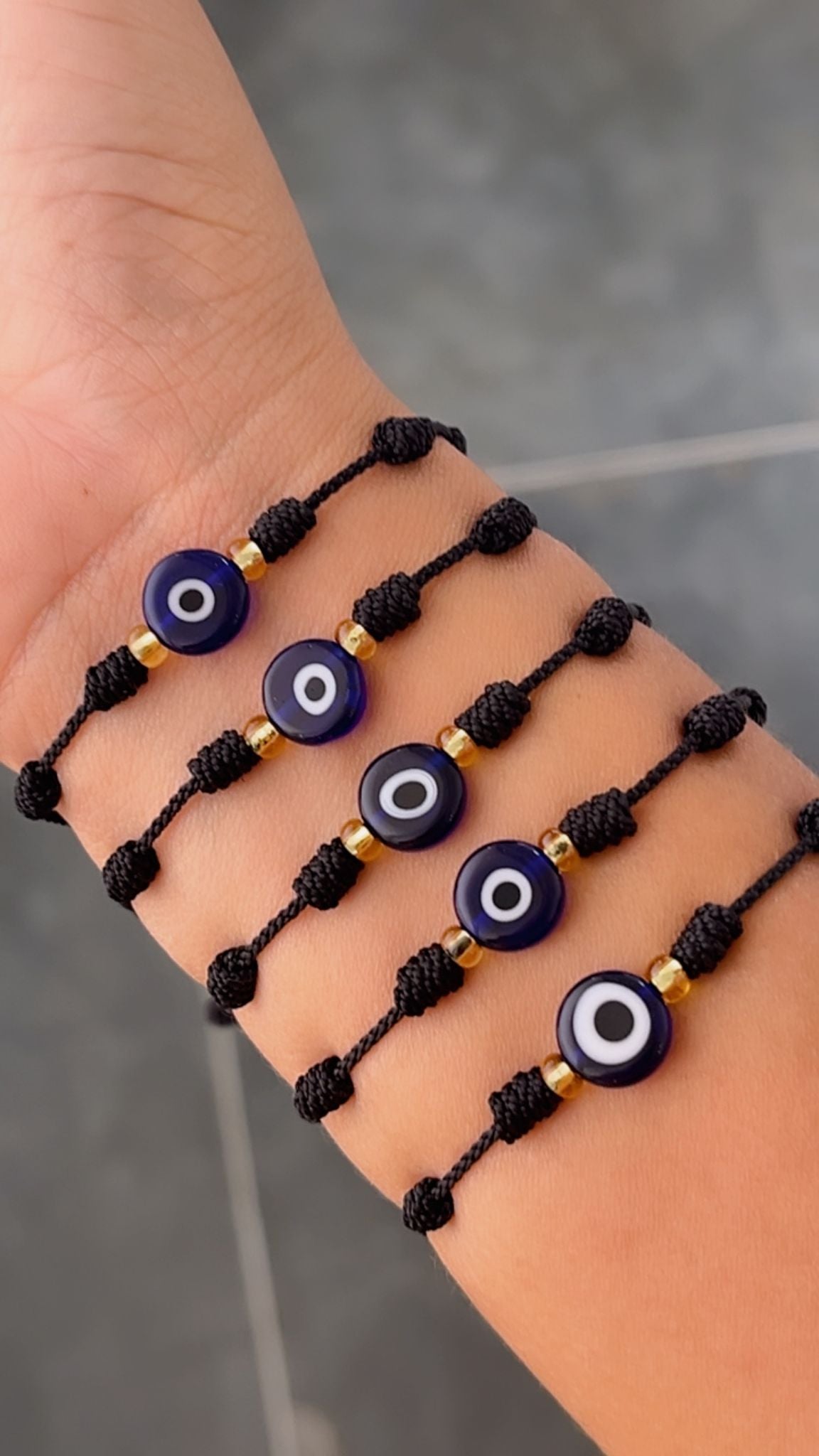 Pulsera ojo turco vidrio c/nudos franciscano terlenca