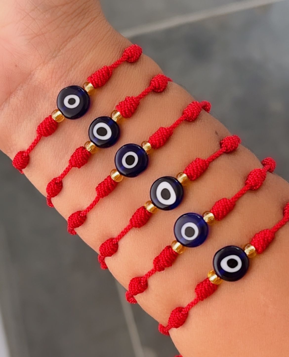 Pulsera ojo turco vidrio c/nudos franciscano terlenca