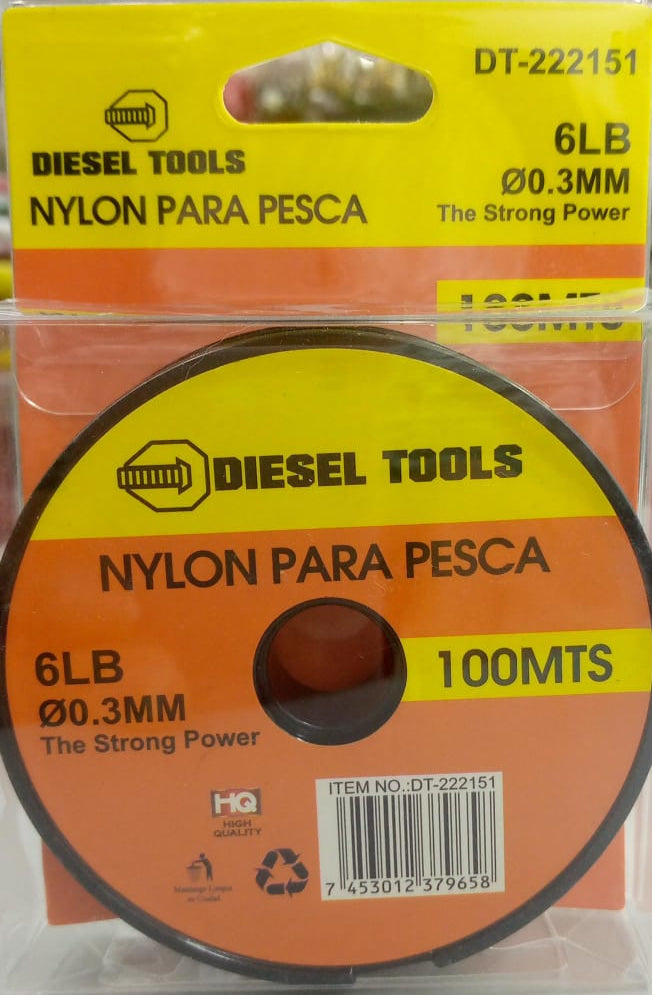 Nylon para pesca Diesel Tools 0.3 mm rollo x 100mts
